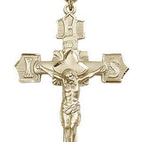 Crucifix Pendant, Gold Filled - 24&quot; 2.4mm Gold Plated Endless Chain