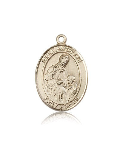 St. Ambrose Medal, 14 Karat Gold, Large - 14 KT Yellow Gold