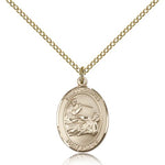 St. Joshua Medal, Gold Filled, Medium - Gold-tone