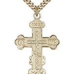 Cross Pendant, Gold Filled - 24&quot; 2.4mm Gold Plated Endless Chain