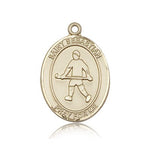 St. Sebastian Field Hockey Medal, 14 Karat Gold, Large - 14 KT Yellow Gold
