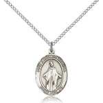 Our Lady of Africa Medal, Sterling Silver, Medium - 18&quot; 1.2mm Sterling Silver Chain + Clasp