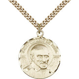 St. Vincent De Paul Medal, Gold Filled - 24&quot; 2.4mm Gold Plated Endless Chain