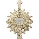 Monstrance Medal, Gold Filled - 24&quot; 2.4mm Gold Plated Endless Chain