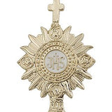 Monstrance Medal, Gold Filled - 24&quot; 2.4mm Gold Plated Endless Chain