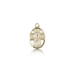 5 Way Cross Chalice Medal, 14 Karat Gold - 14 KT Yellow Gold