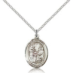 St. Zita Medal, Sterling Silver, Medium - 18&quot; 1.2mm Sterling Silver Chain + Clasp