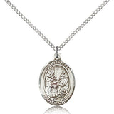 St. Zita Medal, Sterling Silver, Medium - 18&quot; 1.2mm Sterling Silver Chain + Clasp