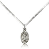 St. Christopher Medal, Sterling Silver - 18&quot; 1.2mm Sterling Silver Chain + Clasp
