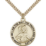 Scapular Medal, Gold Filled - 24&quot; 2.4mm Gold Plated Endless Chain