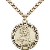 Scapular Medal, Gold Filled - 24&quot; 2.4mm Gold Plated Endless Chain