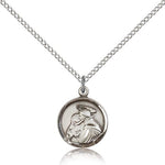 St. Anthony Medal, Sterling Silver - 18&quot; 1.2mm Sterling Silver Chain + Clasp