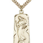 Our Lady of Mental Peace Medal, Gold Filled - 24&quot; 2.4mm Gold Plated Endless Chain