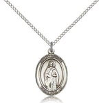 St. Odilia Medal, Sterling Silver, Medium - 18&quot; 1.2mm Sterling Silver Chain + Clasp