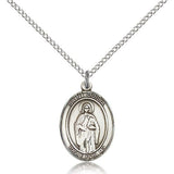 St. Odilia Medal, Sterling Silver, Medium - 18&quot; 1.2mm Sterling Silver Chain + Clasp
