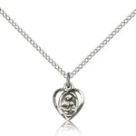 St. Ann Medal, Sterling Silver - 18&quot; 1.2mm Sterling Silver Chain + Clasp