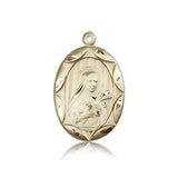 St. Theresa Medal, 14 Karat Gold - 14 KT Yellow Gold