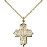 4 Way Cross Pendant, Gold Filled - Gold-tone