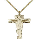 Primative Crucifix Pendant, Gold Filled - Gold-tone