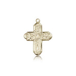 5 Way Cross Pendant, 14 Karat Gold - 14 KT Yellow Gold