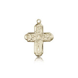 5 Way Cross Pendant, 14 Karat Gold - 14 KT Yellow Gold