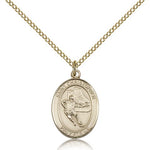 St. Christopher Hockey Medal, Gold Filled, Medium - Gold-tone