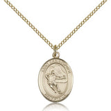 St. Christopher Hockey Medal, Gold Filled, Medium - Gold-tone