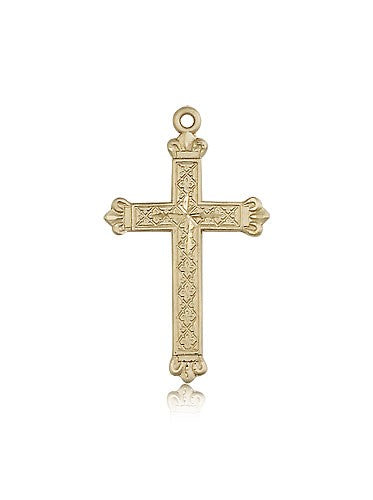 Cross Pendant, 14 Karat Gold - 14 KT Yellow Gold