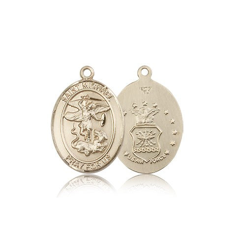 St. Michael Air Force Medal, 14 Karat Gold, Medium - 14 KT Yellow Gold