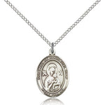 Our Lady of Perpetual Help Medal, Sterling Silver, Medium - 18&quot; 1.2mm Sterling Silver Chain + Clasp