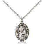 San Juan De La Cruz Medal, Sterling Silver, Medium - 18&quot; 1.2mm Sterling Silver Chain + Clasp
