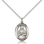 St. Kateri Medal, Sterling Silver, Medium - 18&quot; 1.2mm Sterling Silver Chain + Clasp