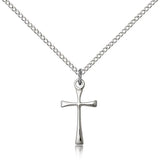 Maltese Cross Pendant, Sterling Silver - 18&quot; 1.2mm Sterling Silver Chain + Clasp