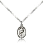 Graduation Medal, Sterling Silver - 18&quot; 1.2mm Sterling Silver Chain + Clasp