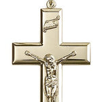 Crucifix Pendant, Gold Filled - 24&quot; 2.4mm Gold Plated Endless Chain