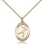 St. Sebastian Figure Skating Medal, Gold Filled, Medium - Gold-tone