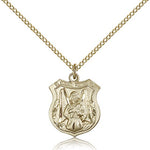 St. Michael the Archangel Medal, Gold Filled - Gold-tone