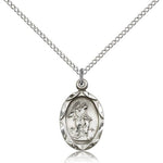 Guardian Angel Medal, Sterling Silver - 18&quot; 1.2mm Sterling Silver Chain + Clasp