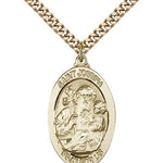 St. Joseph Medal, Gold Filled - 24&quot; 2.4mm Gold Plated Endless Chain
