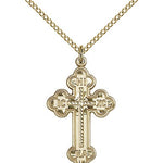Russian Cross Pendant, Gold Filled - Gold-tone