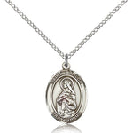 St. Matilda Medal, Sterling Silver, Medium - 18&quot; 1.2mm Sterling Silver Chain + Clasp