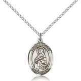 St. Matilda Medal, Sterling Silver, Medium - 18&quot; 1.2mm Sterling Silver Chain + Clasp