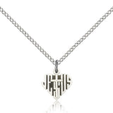 Heart of Jesus Cross Pendant, Sterling Silver - 18&quot; 1.2mm Sterling Silver Chain + Clasp