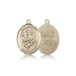 St. George Coast Guard Medal, 14 Karat Gold, Medium - 14 KT Yellow Gold