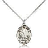 St. Bonaventure Medal, Sterling Silver, Medium - 18&quot; 1.2mm Sterling Silver Chain + Clasp