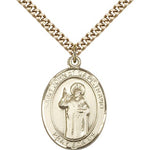 St. John of Capistrano Medal, Gold Filled, Large - 24&quot; 2.4mm Gold Plated Chain + Clasp