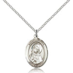 St. Monica Medal, Sterling Silver, Medium - 18&quot; 1.2mm Sterling Silver Chain + Clasp