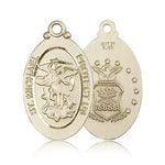 St. Michael Air Force Medal, 14 Karat Gold - 14 KT Yellow Gold