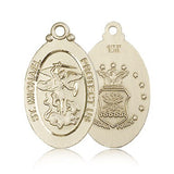 St. Michael Air Force Medal, 14 Karat Gold - 14 KT Yellow Gold