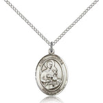 St. Gerard Majella Medal, Sterling Silver, Medium - 18&quot; 1.2mm Sterling Silver Chain + Clasp
